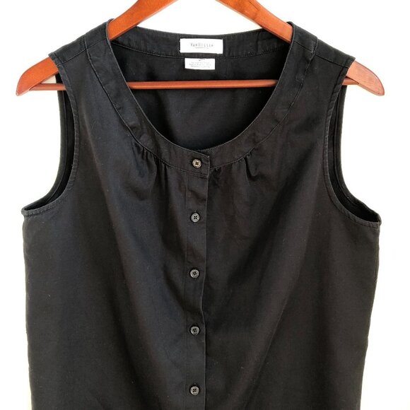 Van Heusen Cotton Button Down Shirt Black Size M - Picture 3 of 9